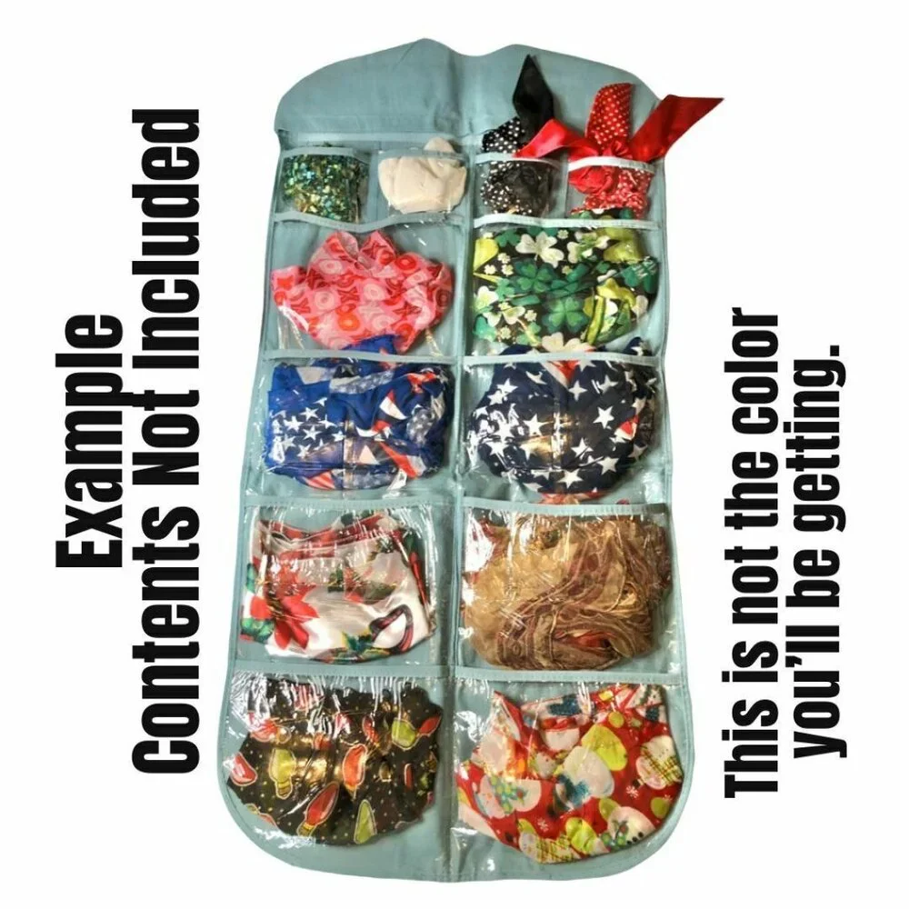 Hanging Closet Storage Organizer Beige with 24 Clear Pockets Double Sided NEW